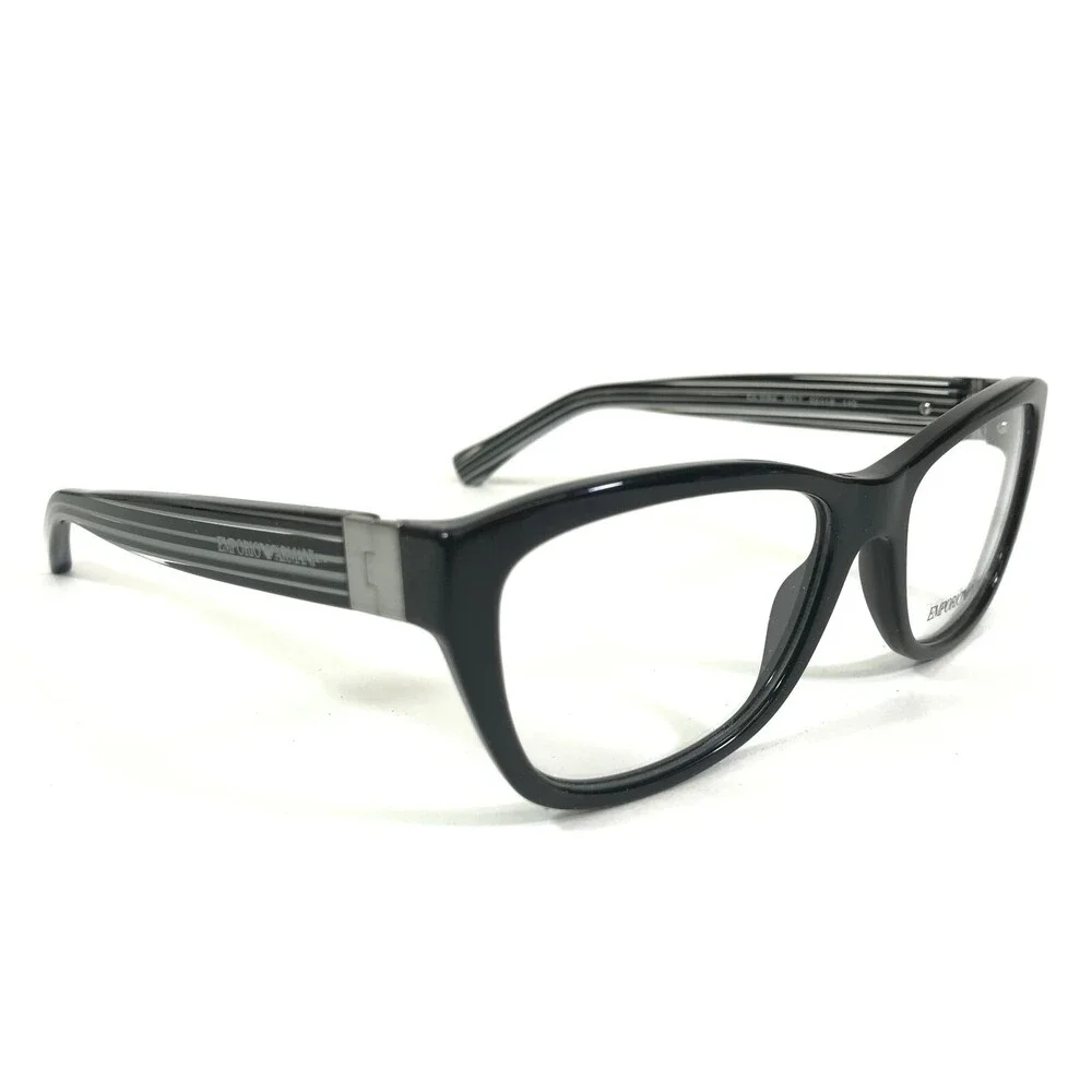 Emporio Armani Eyeglasses Frames EA3084 5017 Black Gray Clear Striped 52-16-140